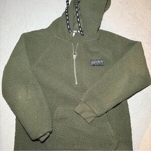 PINK Victoria's Secret Forest Green Men's Zip-Up Sweater